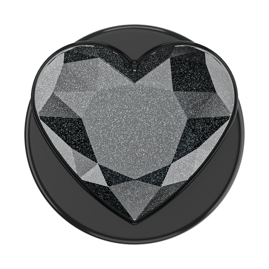 Crystal Heart Black Glitter — MagSafe PopGrip - US 71004
