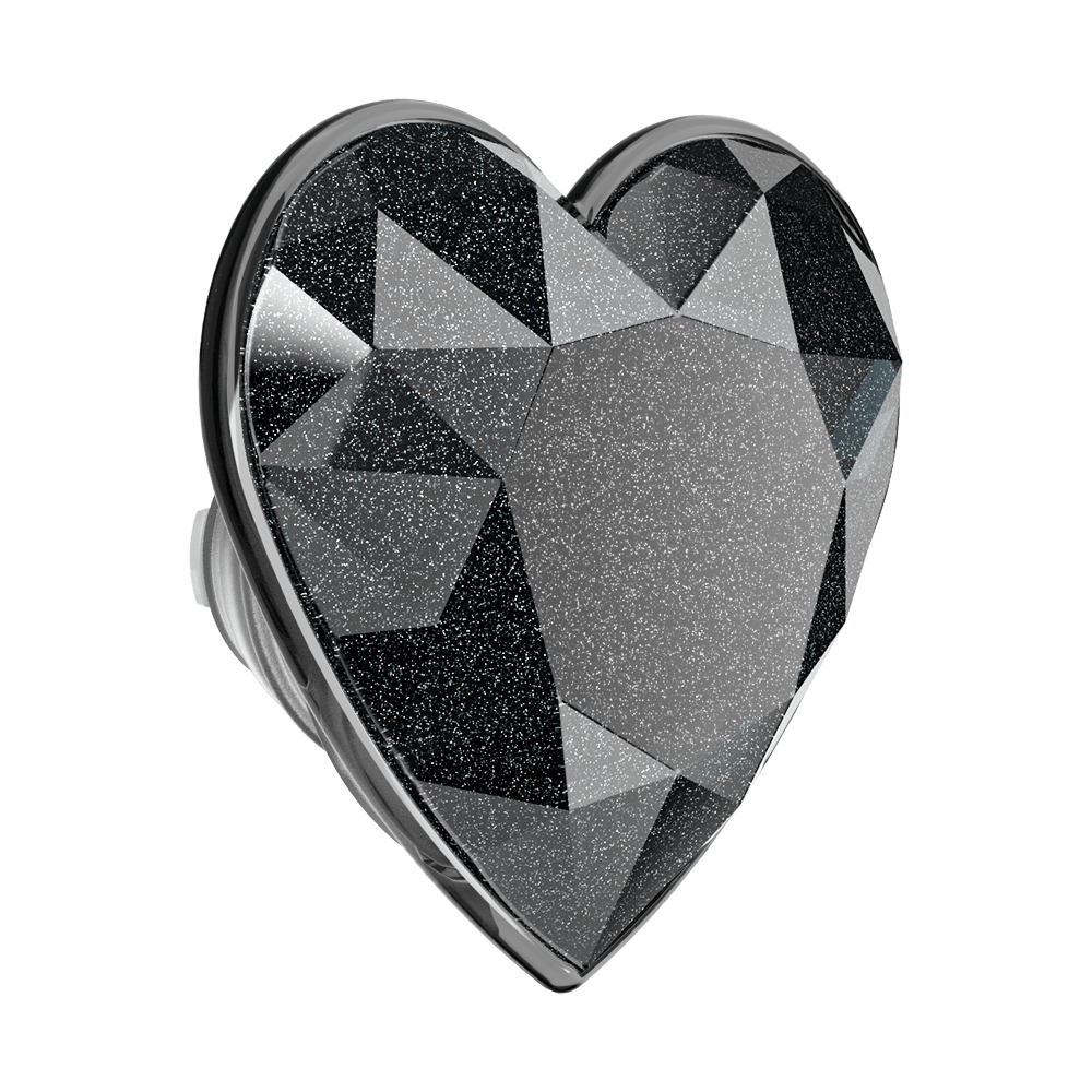 Crystal Heart Black Glitter — MagSafe PopGrip - US 71004