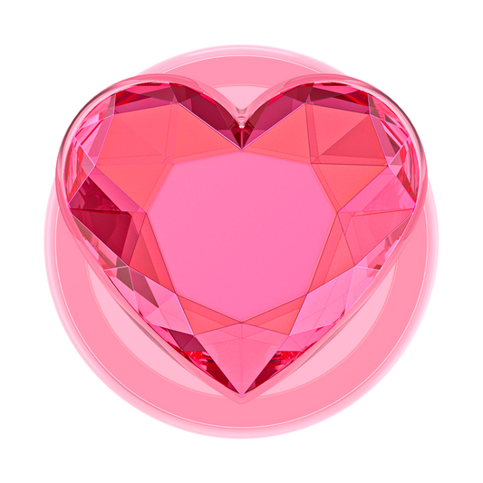 Crystal Heart Neon Pink — MagSafe PopGrip - US 73127