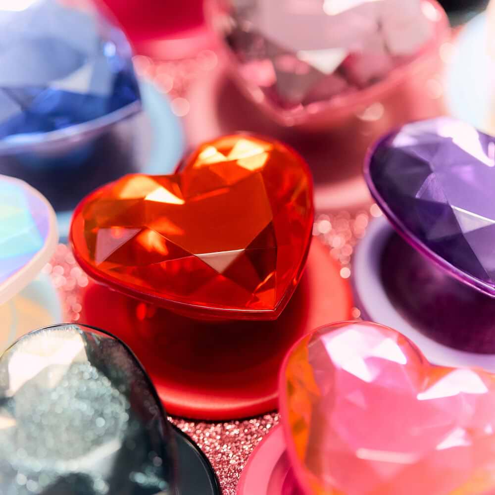 Crystal Heart Black Glitter —  MagSafe PopGrip - US 24053