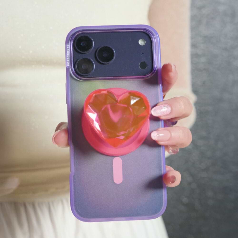 Crystal Heart Neon Pink —  MagSafe PopGrip - US 24634