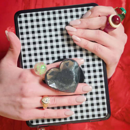 Crystal Heart Black Glitter —  MagSafe PopGrip - US 24053