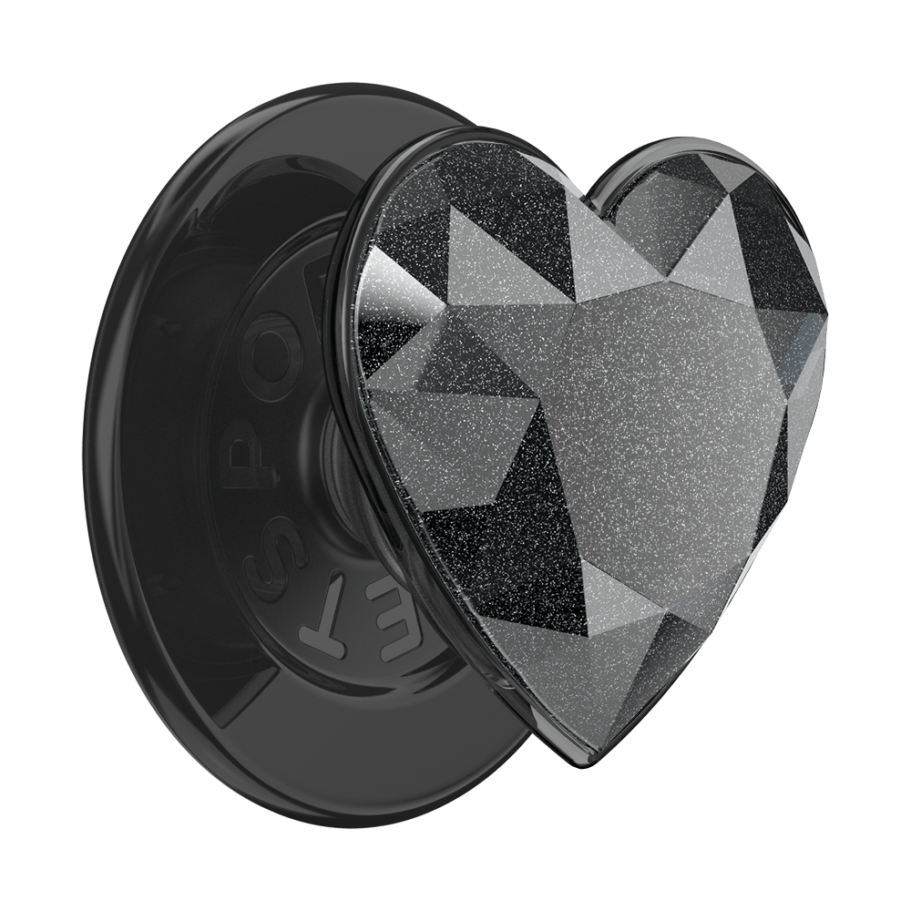 Crystal Heart Black Glitter —  MagSafe PopGrip - US 71755