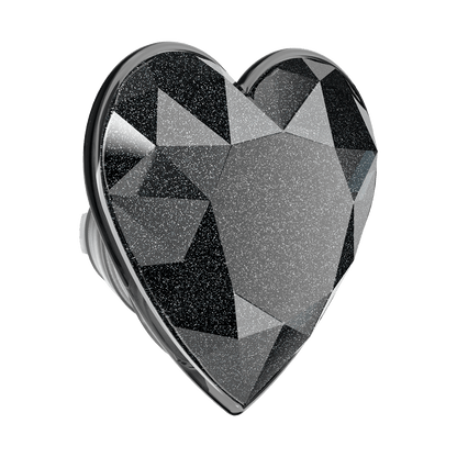 Crystal Heart Black Glitter —  MagSafe PopGrip - US 71755