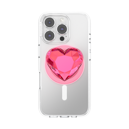 Crystal Heart Neon Pink —  MagSafe PopGrip - US 22391