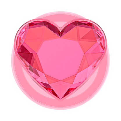 Crystal Heart Neon Pink —  MagSafe PopGrip - US 07912