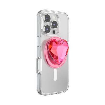 Crystal Heart Neon Pink —  MagSafe PopGrip - US 07912
