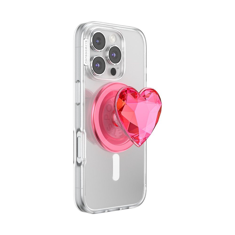 Crystal Heart Neon Pink —  MagSafe PopGrip - US 07912