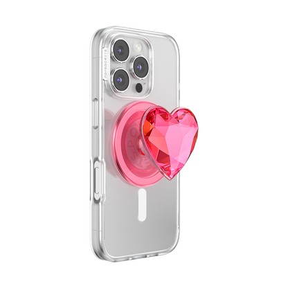 Crystal Heart Neon Pink —  MagSafe PopGrip - US 07912