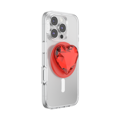 Crystal Heart Rosso —  MagSafe PopGrip - US 97098