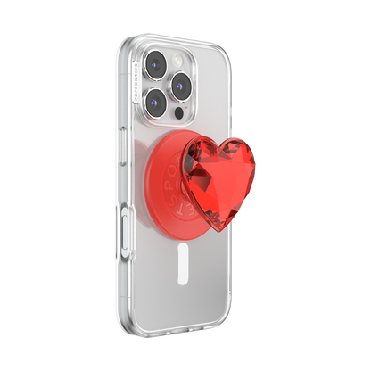 Crystal Heart Rosso —  MagSafe PopGrip - US 97098