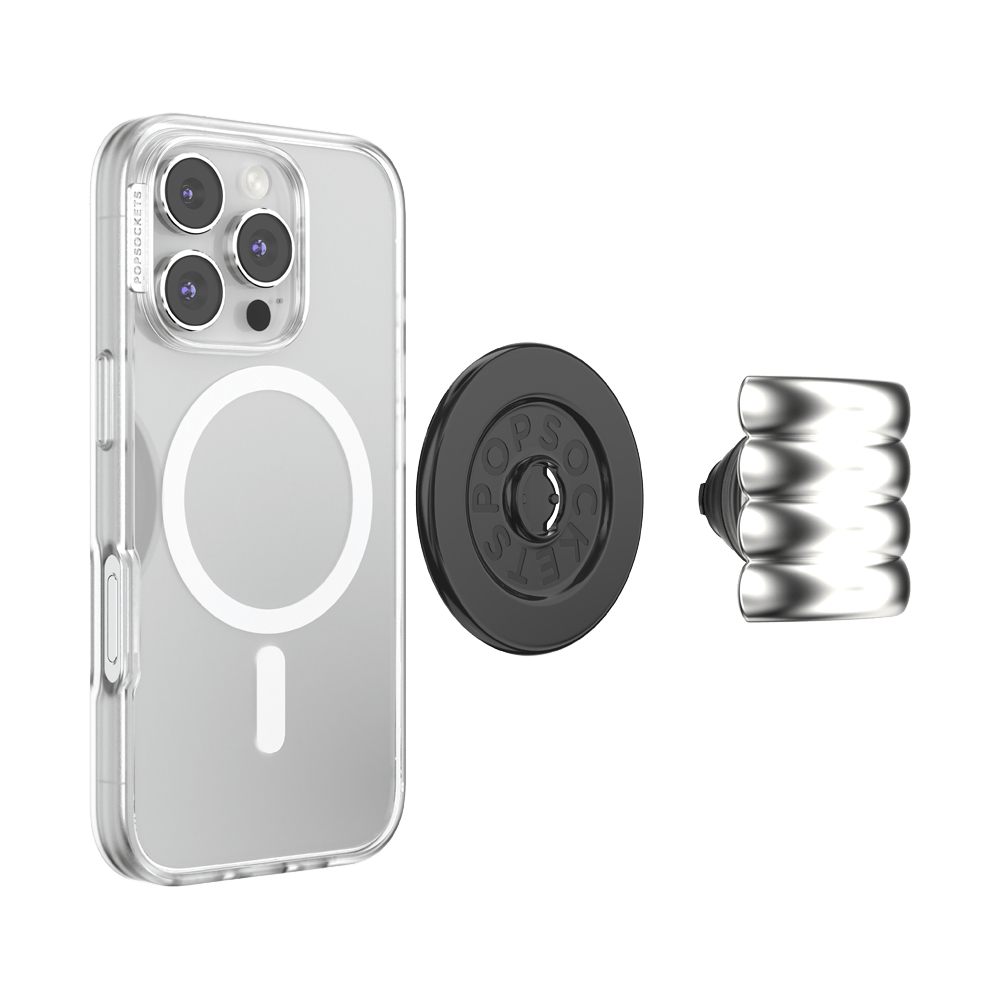 Enamel Puffy Stack Silver —  MagSafe PopGrip - US 48007