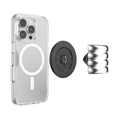 Enamel Puffy Stack Silver —  MagSafe PopGrip - US 48007