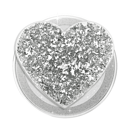 Confetti Heart Silver Sizzle — MagSafe PopGrip - US 94919