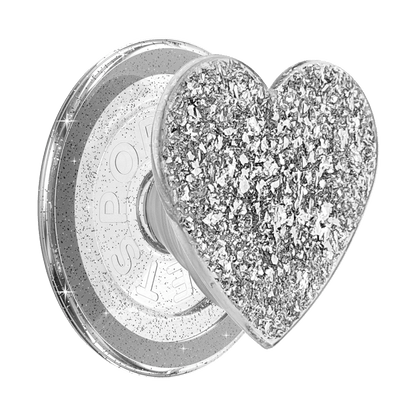 Confetti Heart Silver Sizzle — MagSafe PopGrip - US 94298