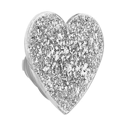 Confetti Heart Silver Sizzle — MagSafe PopGrip - US 48743