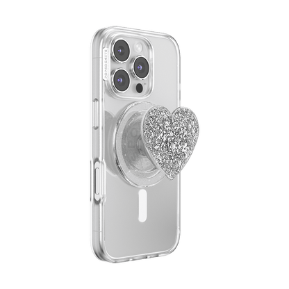 Confetti Heart Silver Sizzle — MagSafe PopGrip - US 69134