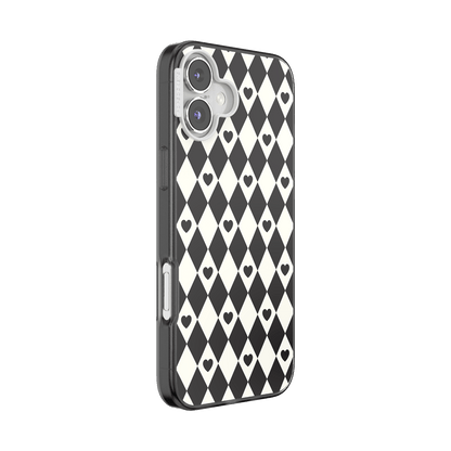 Harlequin Hearts Black — iPhone 16 Plus MagSafe Case - US 97702