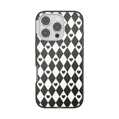 Harlequin Hearts Black — iPhone 16 Pro MagSafe Case - US 90154