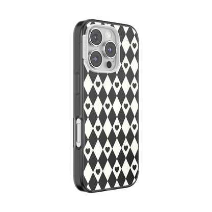 Harlequin Hearts Black — iPhone 16 Pro MagSafe Case - US 90154