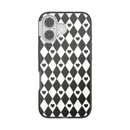 Harlequin Hearts Black — iPhone 16 MagSafe Case - US 60078