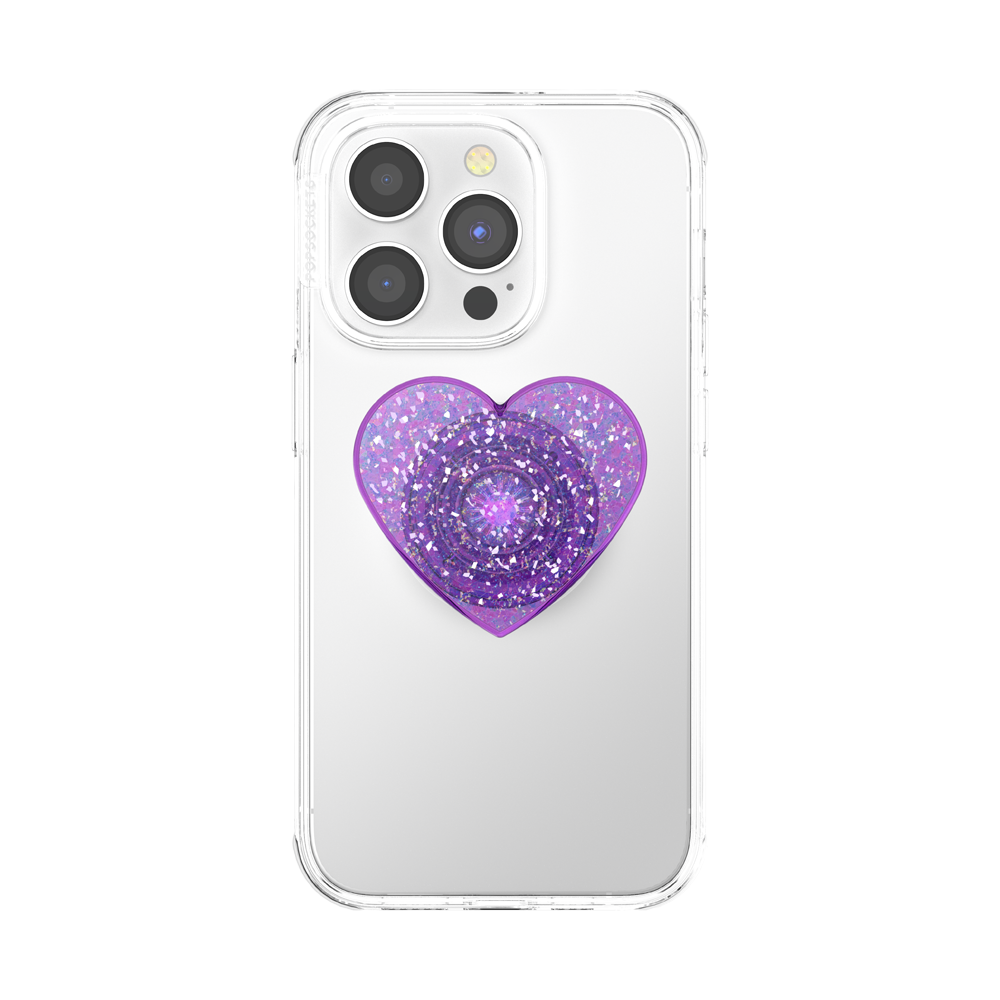 Iridescent Confetti Dreamy Heart — Adhesive PopGrip - US 18240