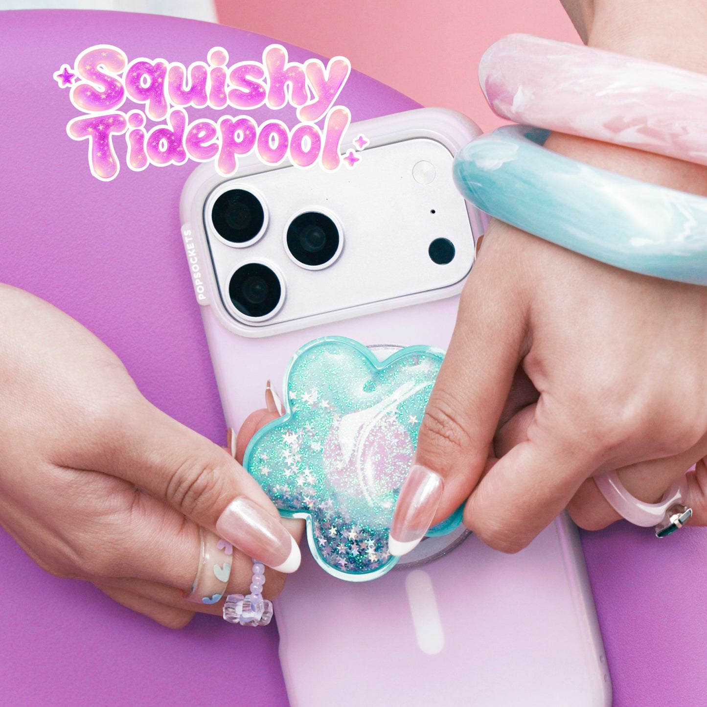 Tidepool Squishy Daisy Turquoise — MagSafe PopGrip - US 57678